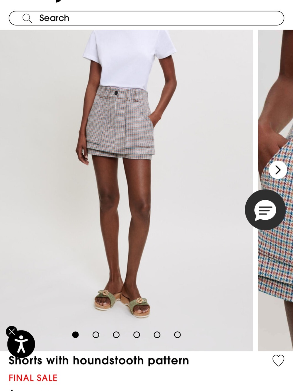 Maje Multicolor Houndstooth Skort size 34